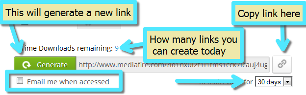 Generating New Download Key Mediafire